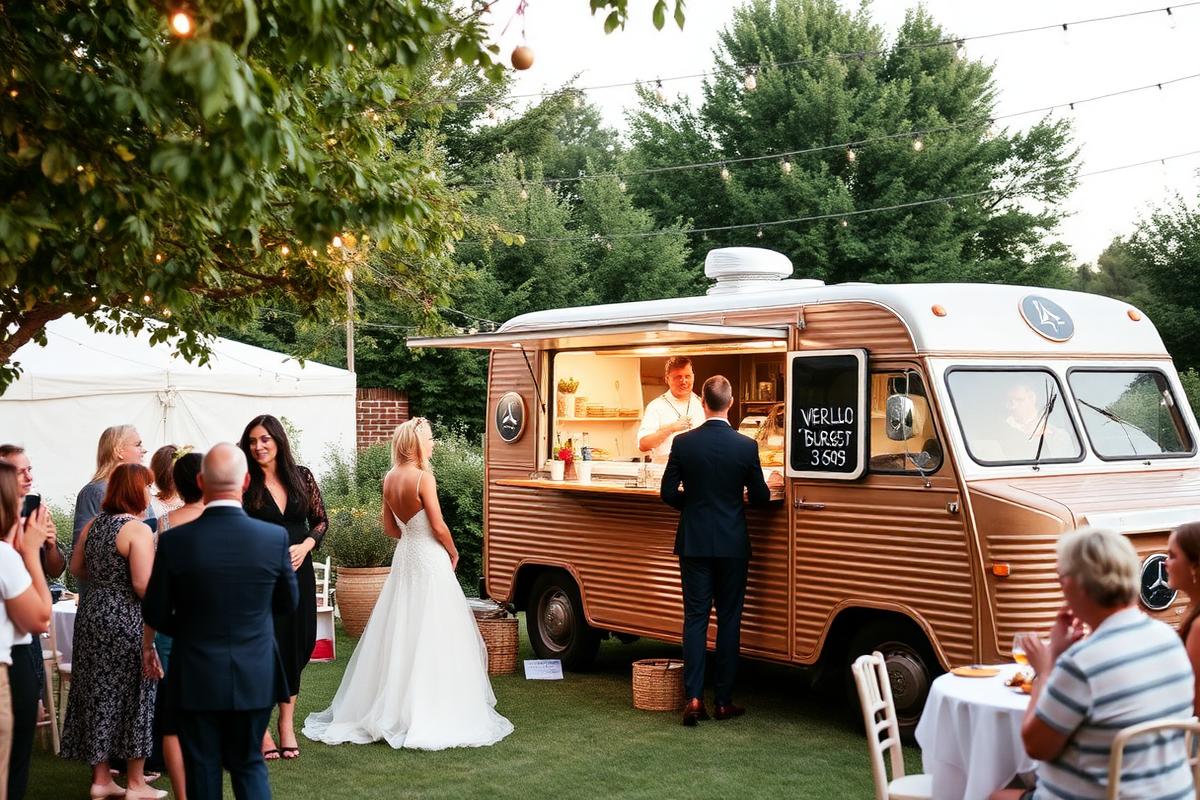 Gäste bei einer privaten Feier mit Burger Catering